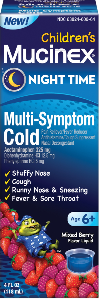 MUCINEX® Children's Multi-Symptom Cold - Mixed Berry (Night Time)